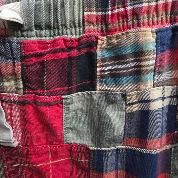 American Eagle Outfitters Drawstring pants mens  Patchwork plaid & Camo XL - Picture 3 of 6